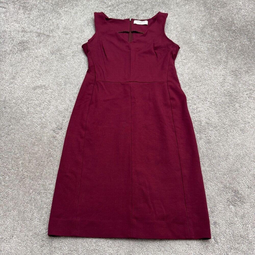 MM LaFleur Stretch Knit Sleeveless Sheath Midi Dress Womens 12 Red Workwear